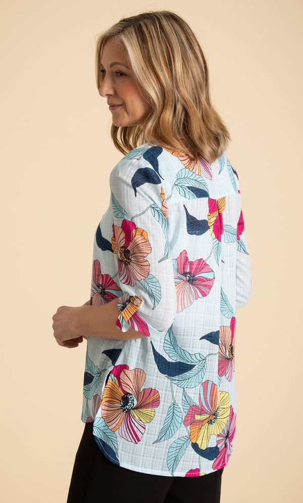 Anna Rose Floral Blouse With Necklace