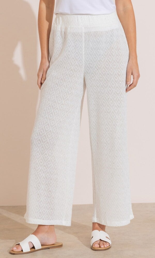 Sequin Knitted Wide Leg Trousers