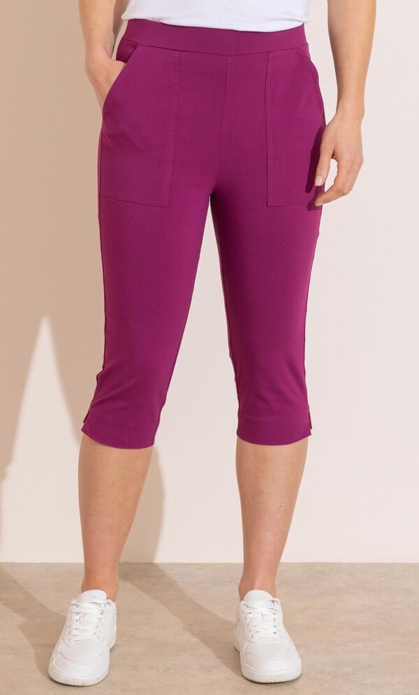 Stretch Pull On Capri Trousers