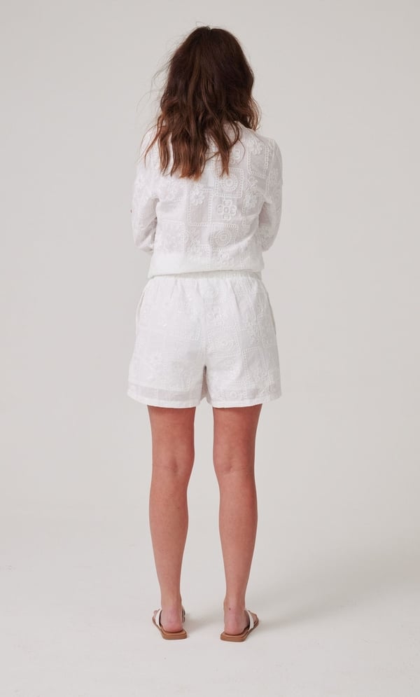 Floral Embellished Cotton Shorts