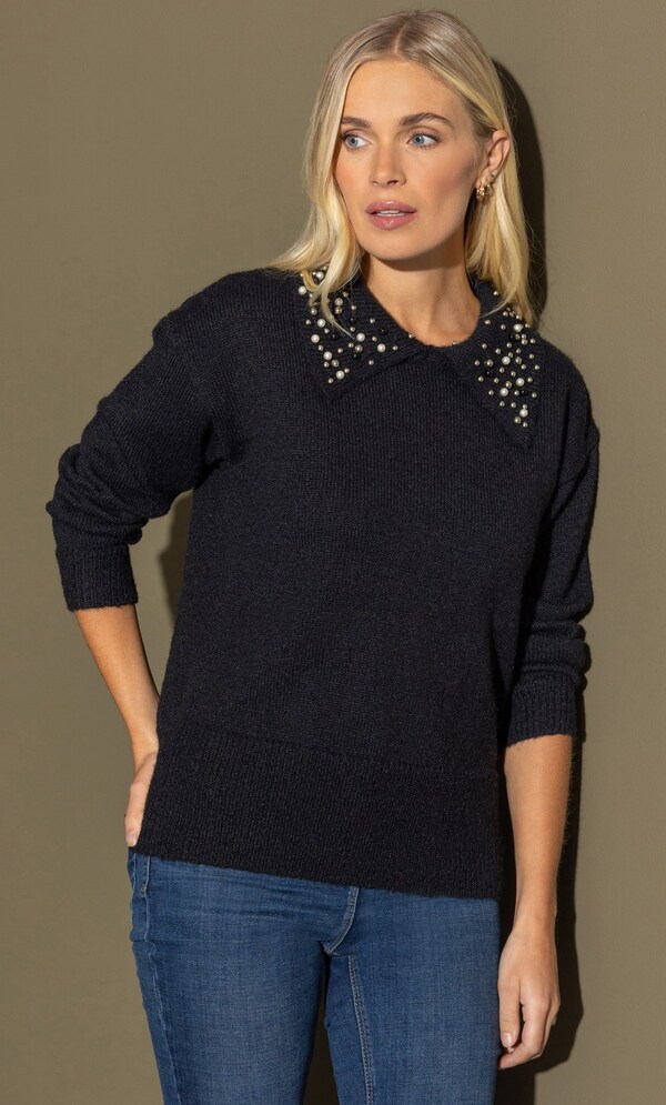 Embellished Collar Jumper