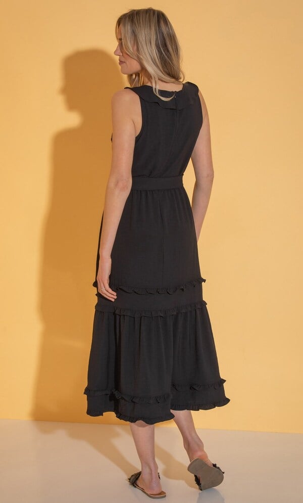 Sleeveless Ruffle Midaxi Dress