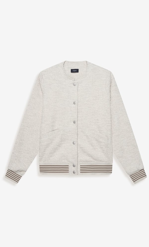Shimmer Boucle Bomber Jacket