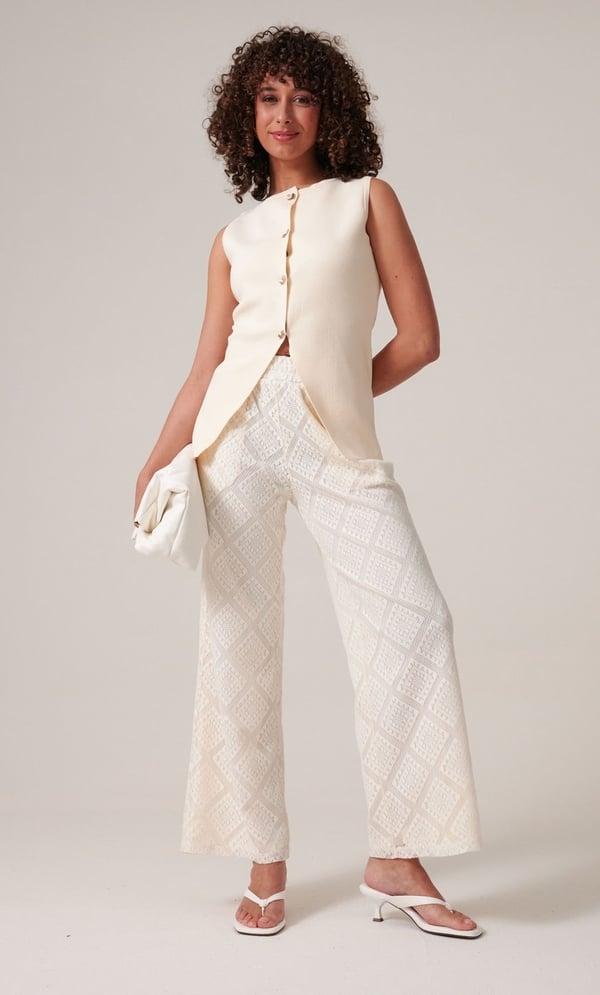 Diamond Lace Pull On Trousers