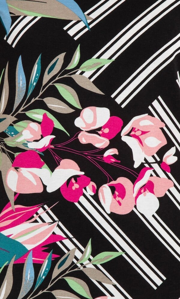 Anna Rose Floral And Stripe Jersey Top
