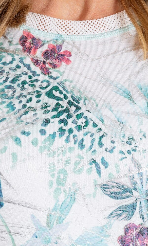 Anna Rose Garden Print Short Sleeve Top