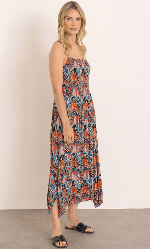 strapless open back dress Orange Pleated Long Sleeve V-Neck Gown