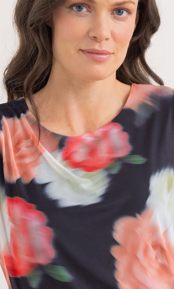 Floral Print Mesh Dress