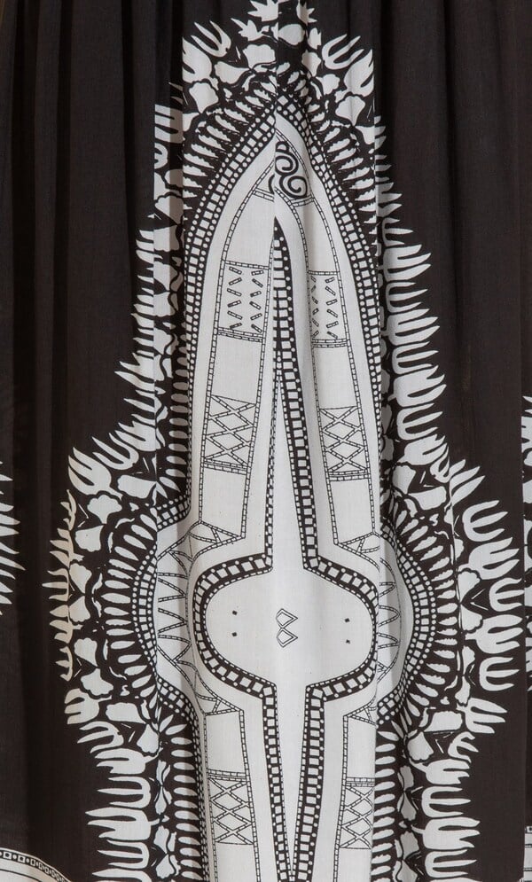 Border Printed Pull On Maxi Skirt
