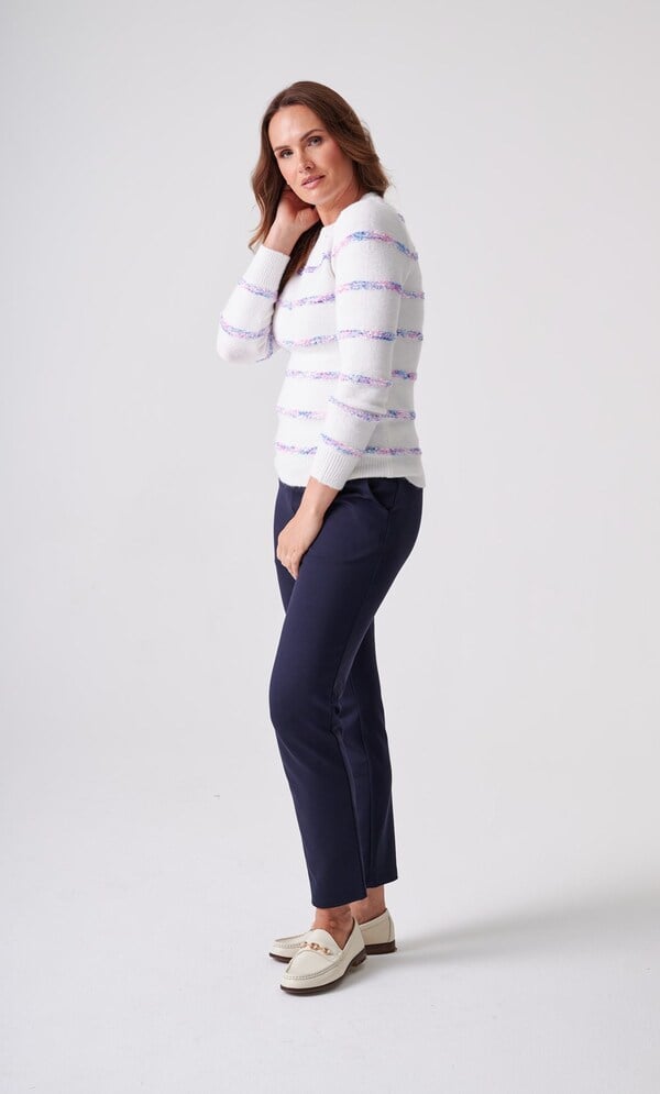 Anna Rose Textured Stripe Knitted Top