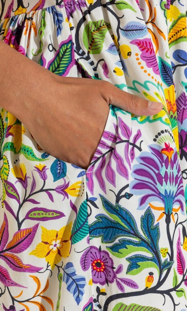Floral Print Relaxed Fit Strappy Maxi Dress