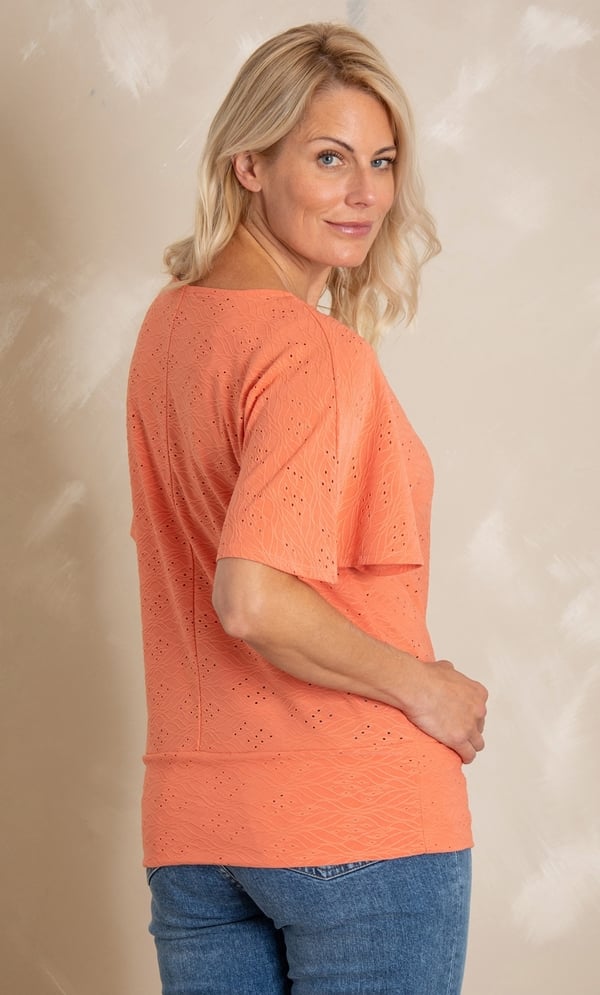 Textured Short Sleeve Jersey Top