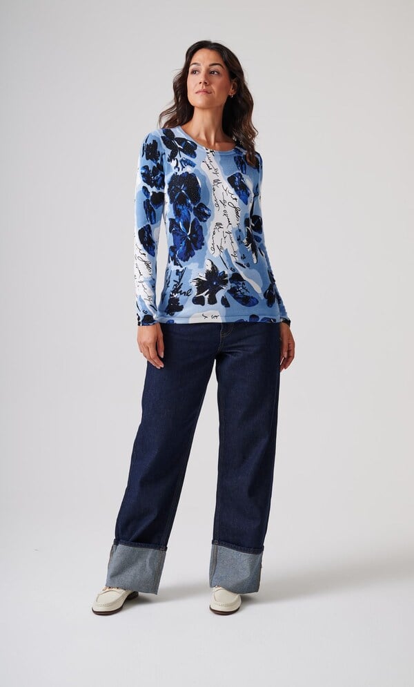 Anna Rose Embellished Printed Jumper