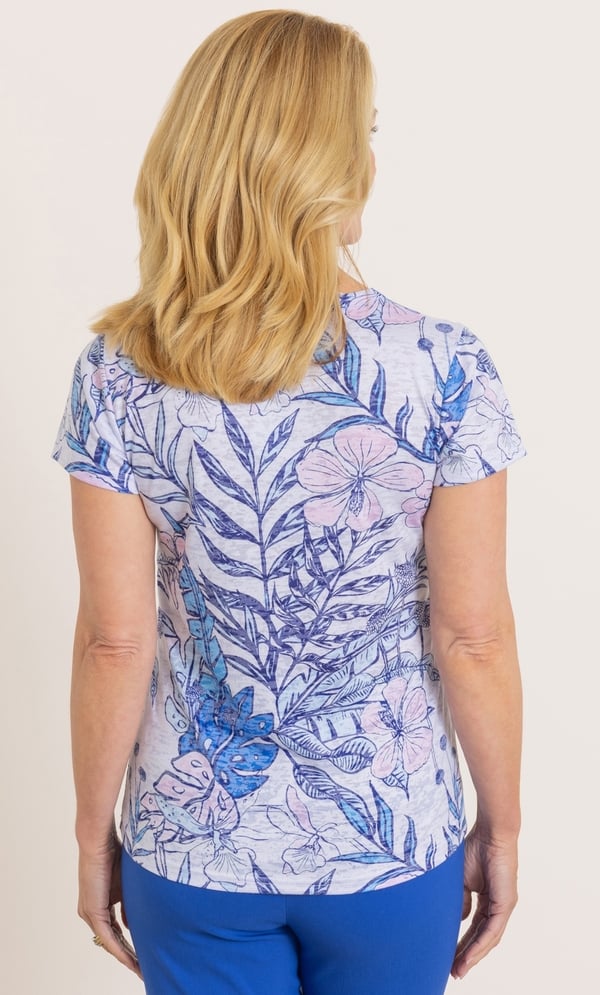 Anna Rose Embellished Garden Print Top