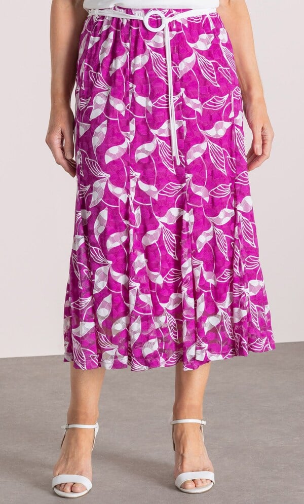 Anna Rose Printed Lace Midi Skirt