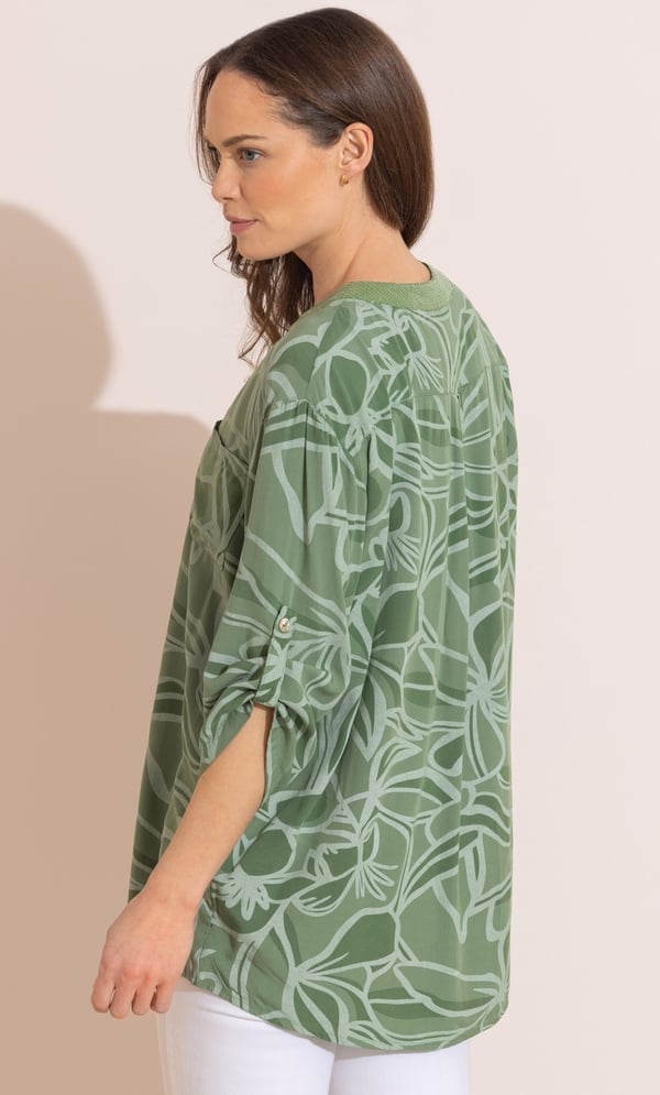 Embellished Printed Relaxed Fit Cotton Top