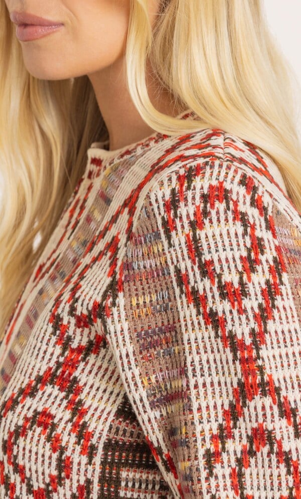 Chenille Knit Patterned Jacket