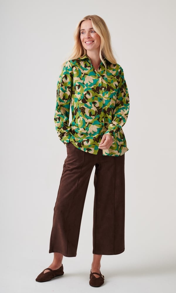 Floral Printed High Low Overshirt