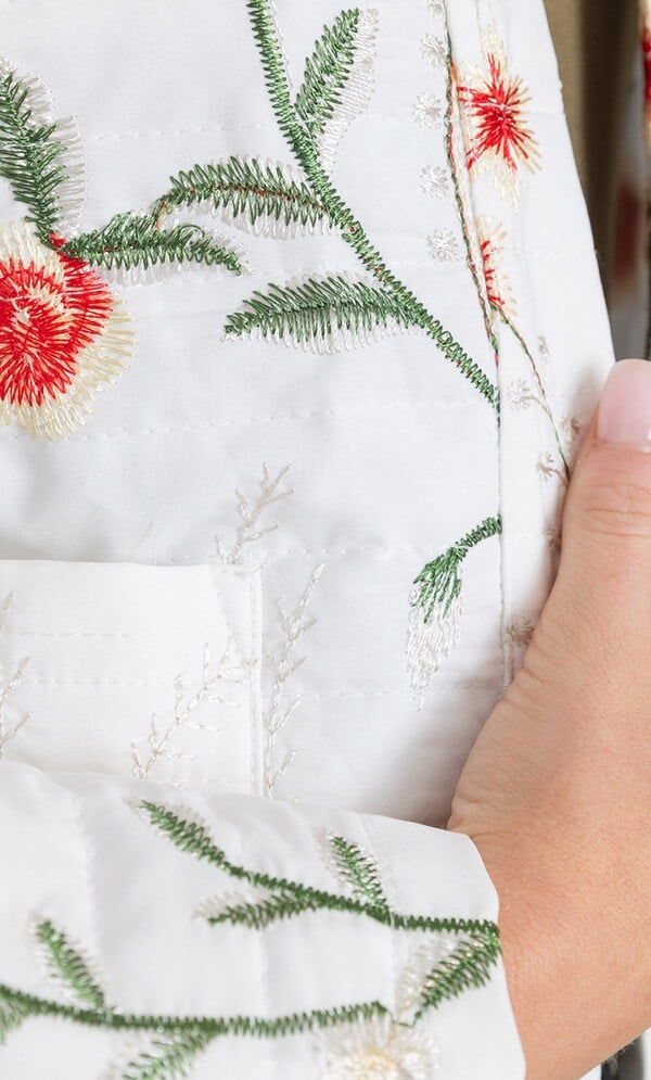 Floral Embroidered Quilted Jacket