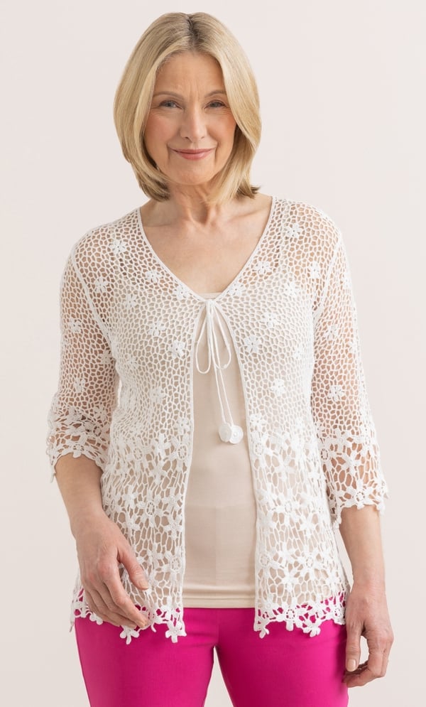 Anna Rose Cotton Crochet Cardigan