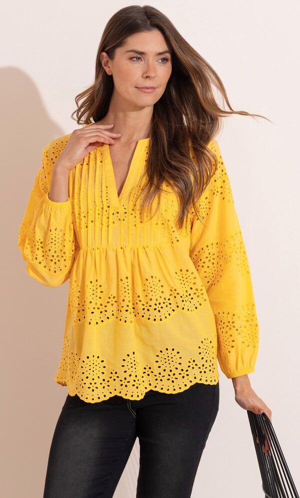 Embroidered Eyelet Cotton Top