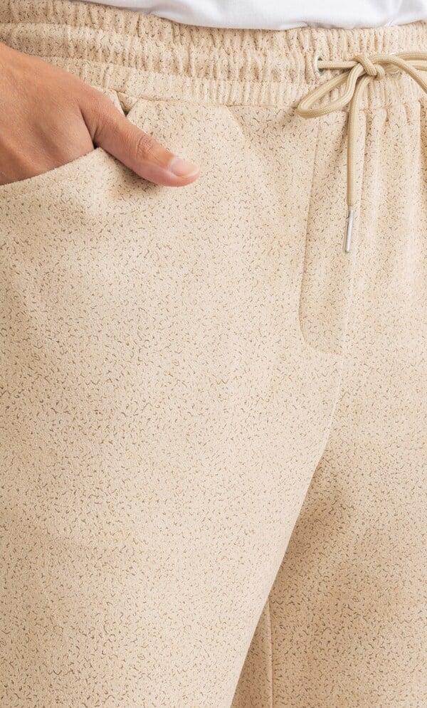 Suedette Pull On Tapered Leg Trousers