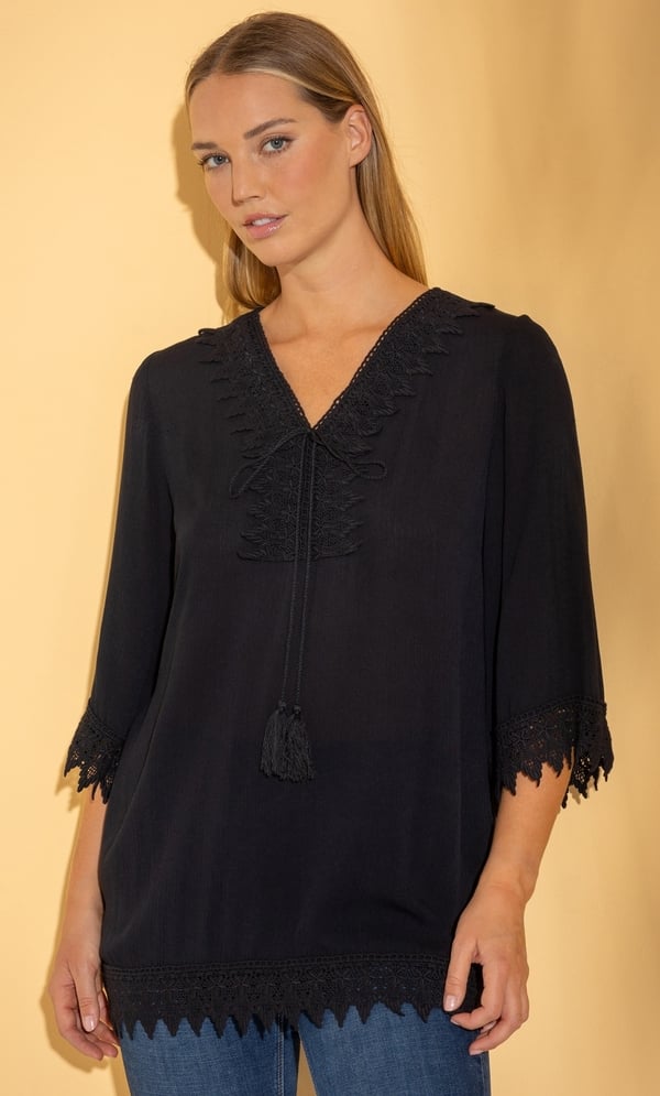 Boho Lace Trim Top