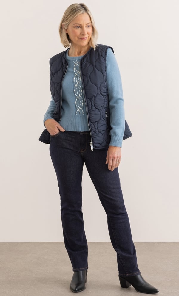 Anna Rose Quilted Collarless Gilet
