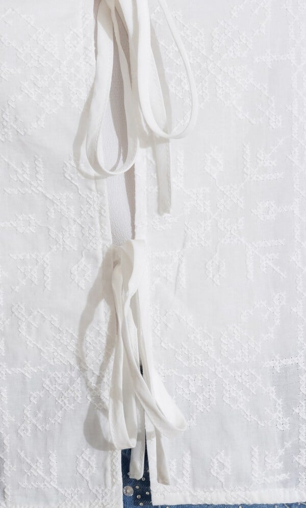 Embroidered Cotton Tie Cover Up