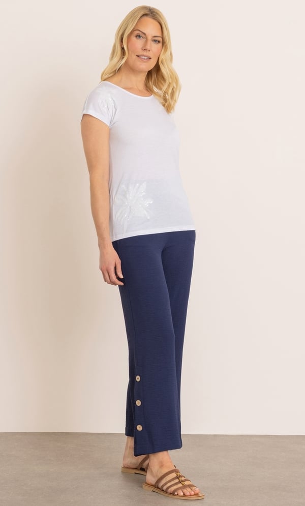 Sequinned Short Sleeve Jersey Top