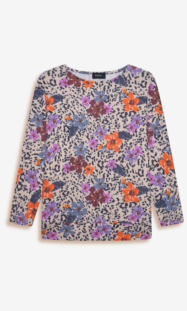 Floral Print Batwing Jumper