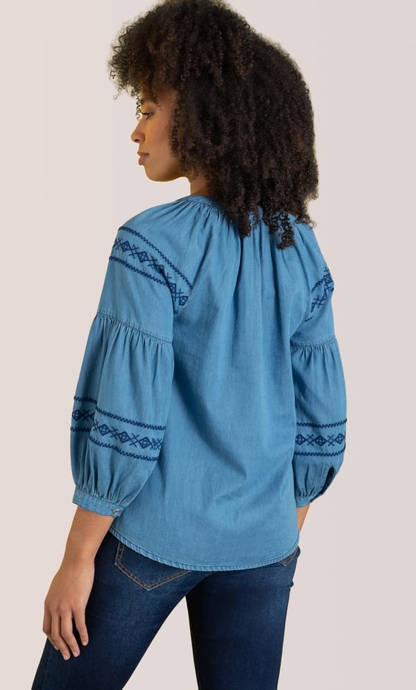 Boho Embroidered Raglan Sleeve Top