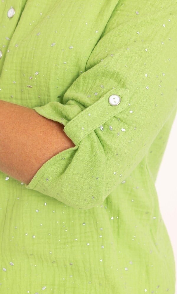 Anna Rose Shimmer Splash Textured Cotton Top