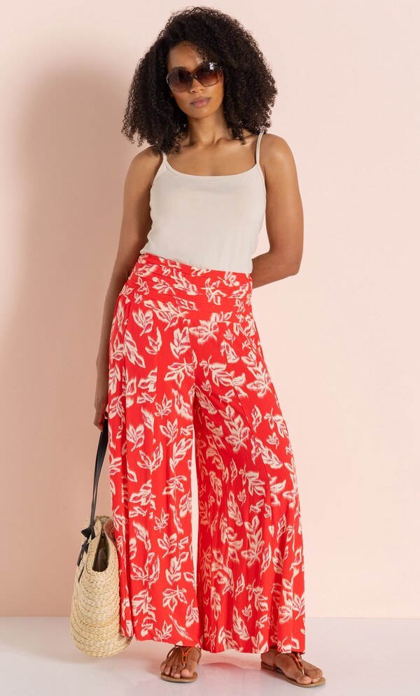 Printed Pull On Palazzo Trousers