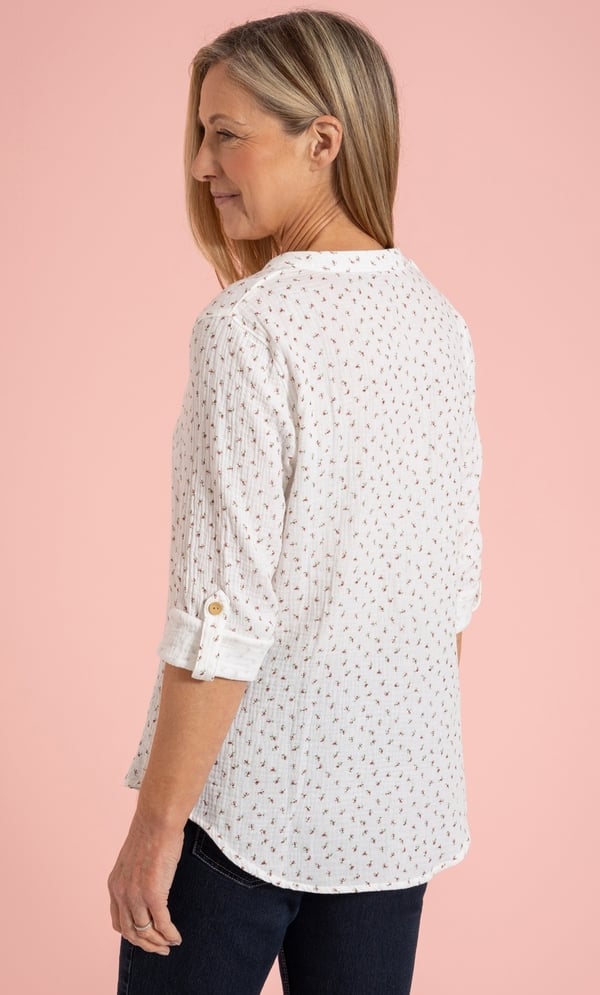 Anna Rose Floral Print Textured Top