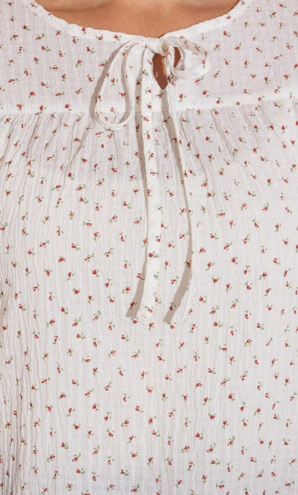 Floral Printed Seersucker Top