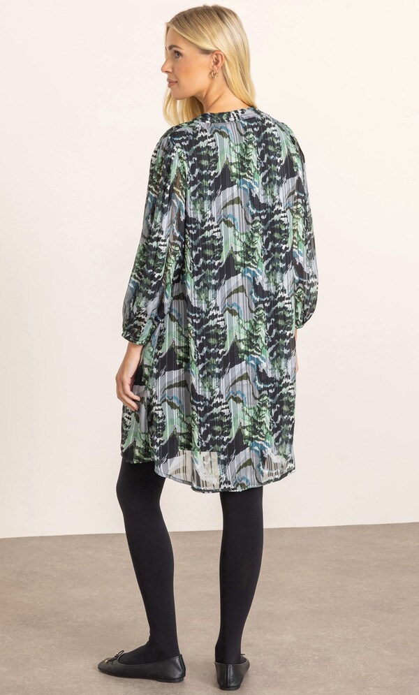 Printed Blouson Sleeve Tunic Top