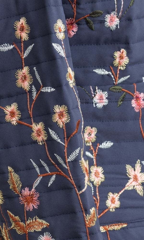 Floral Embroidered Quilted Jacket