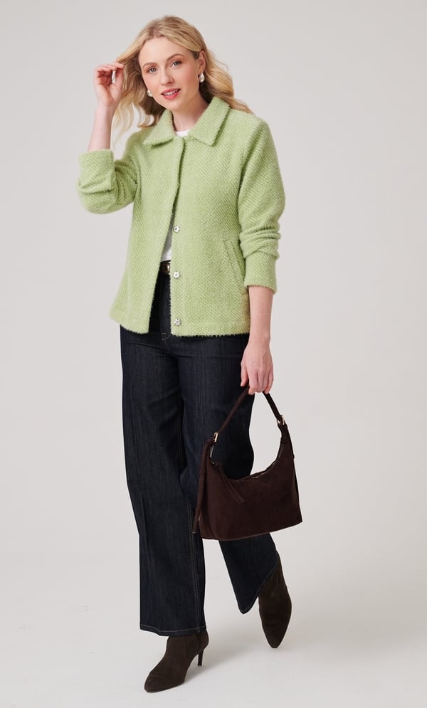 Collared Knit Jacket
