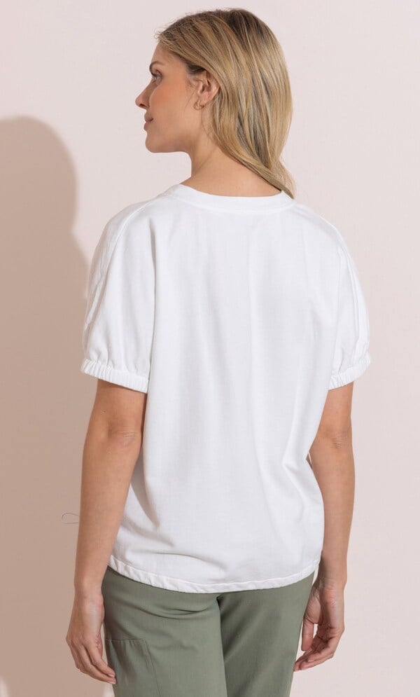 Short Sleeve Textured Cotton Top