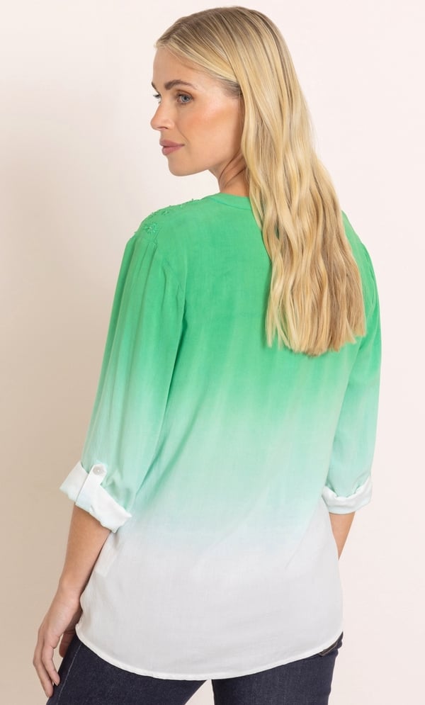 Embroidered Dip Dye Shirt