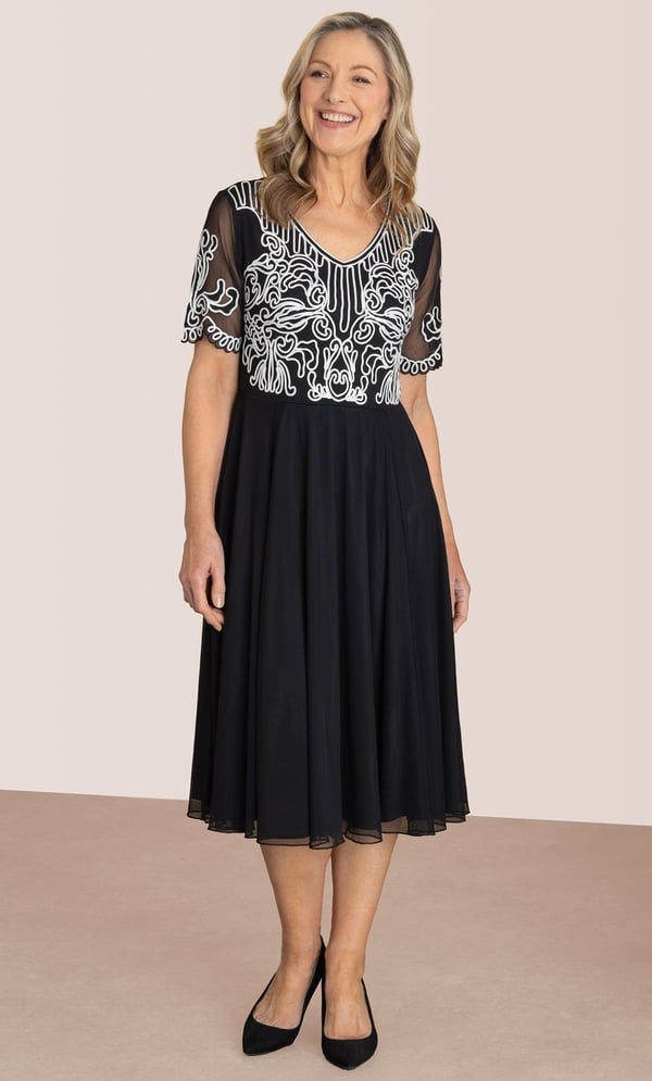 Anna Rose Cornelli Trim Mesh Dress