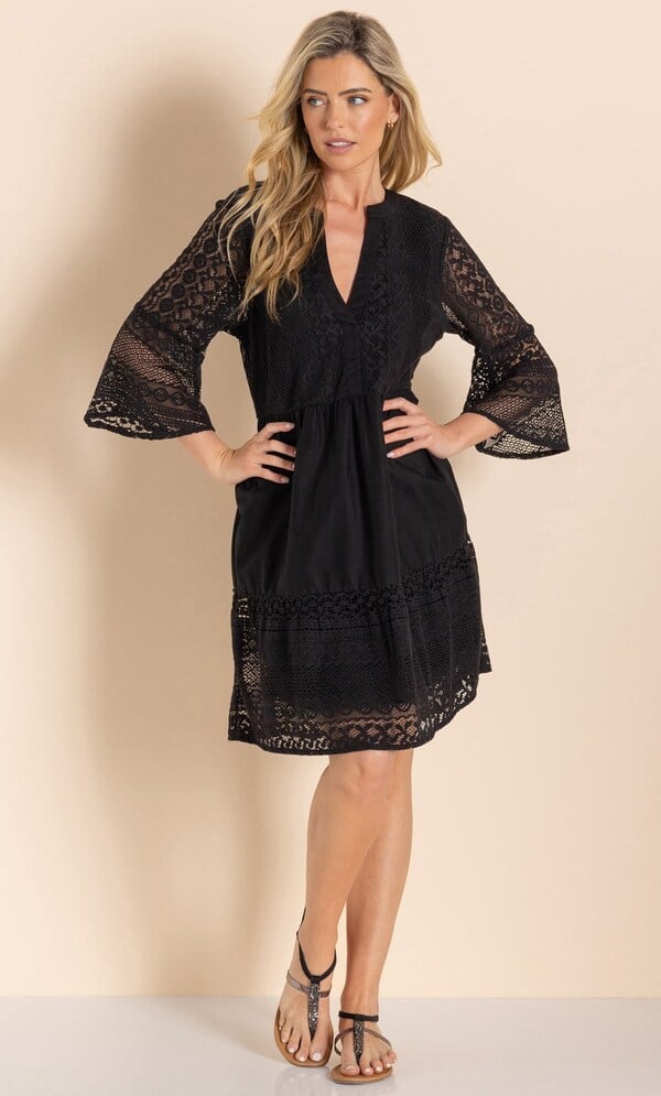 Lace And Cotton Tunic Dress
