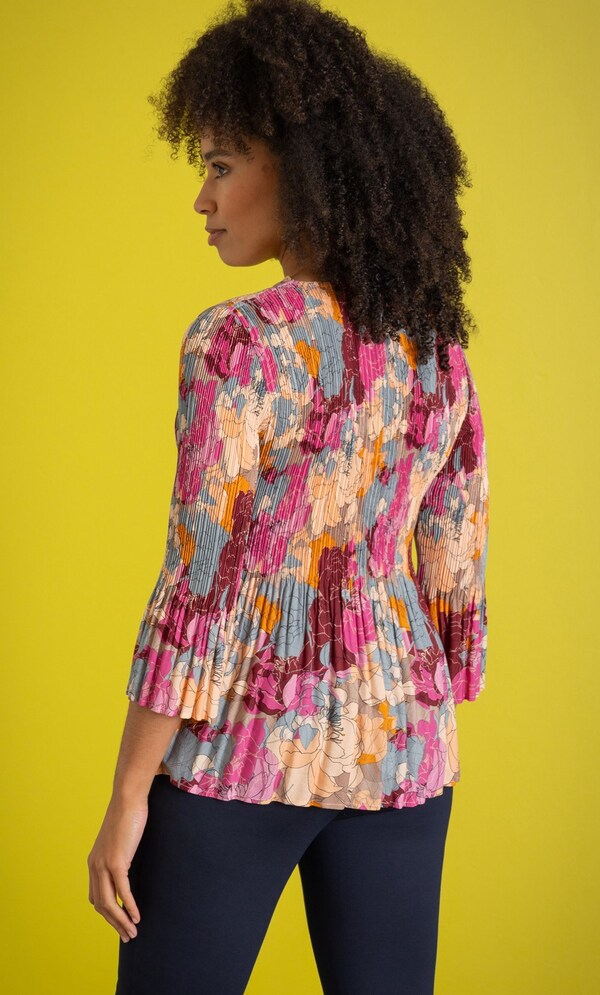 Floral Print Pleated Top