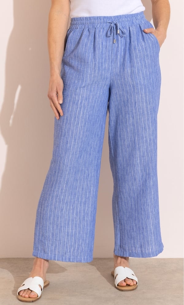 Anna Rose Wide Leg Lurex Striped Trousers