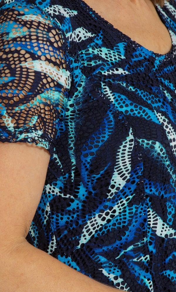 Anna Rose Printed Lace Effect Jersey Dress