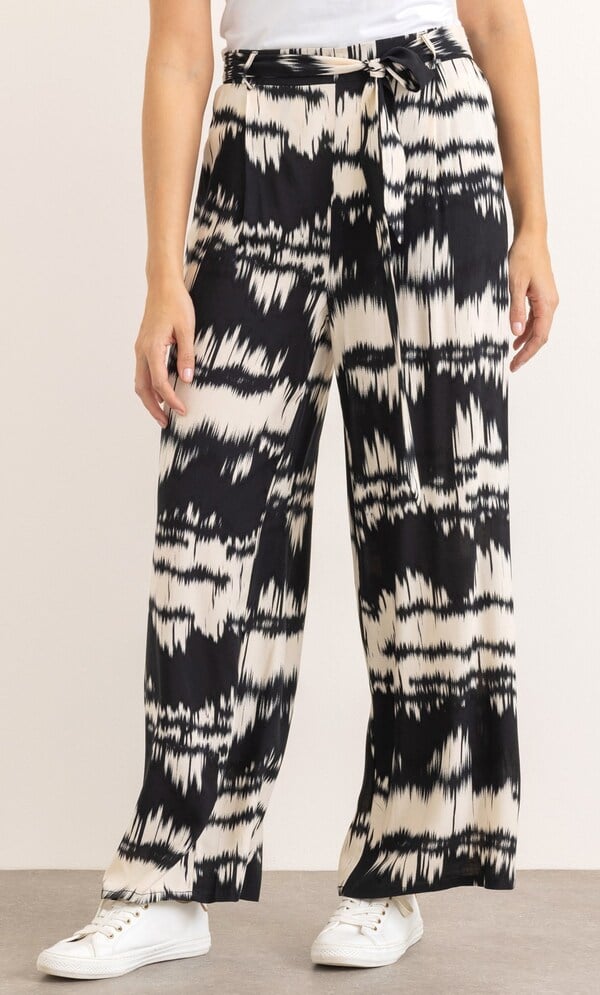 Printed Wide Leg Trousers