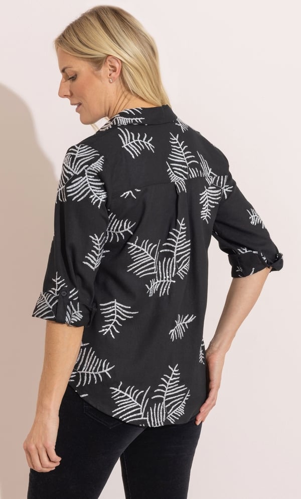 Anna Rose Embellished Linen Blend Blouse