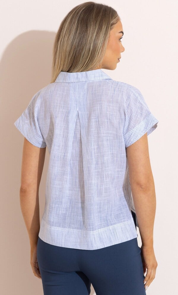 Striped Cotton Short Sleeve Top