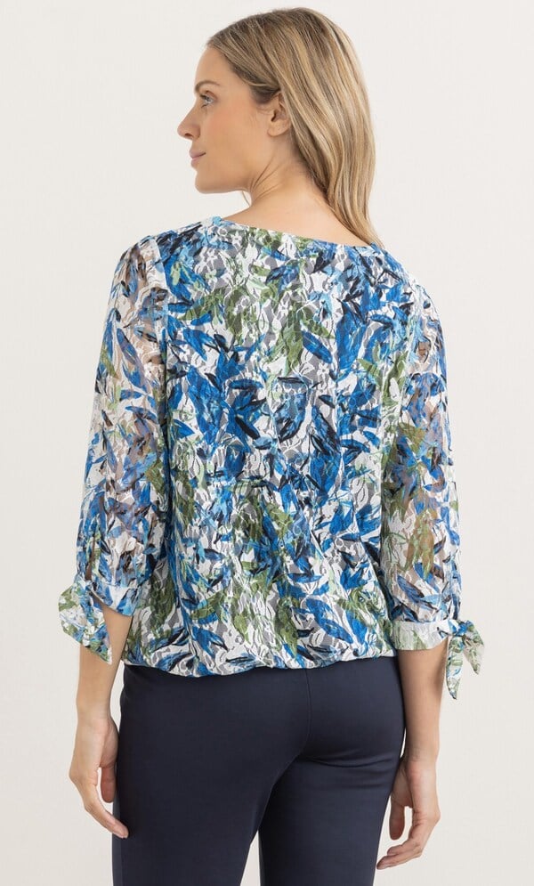 Leaf Printed Lace Top